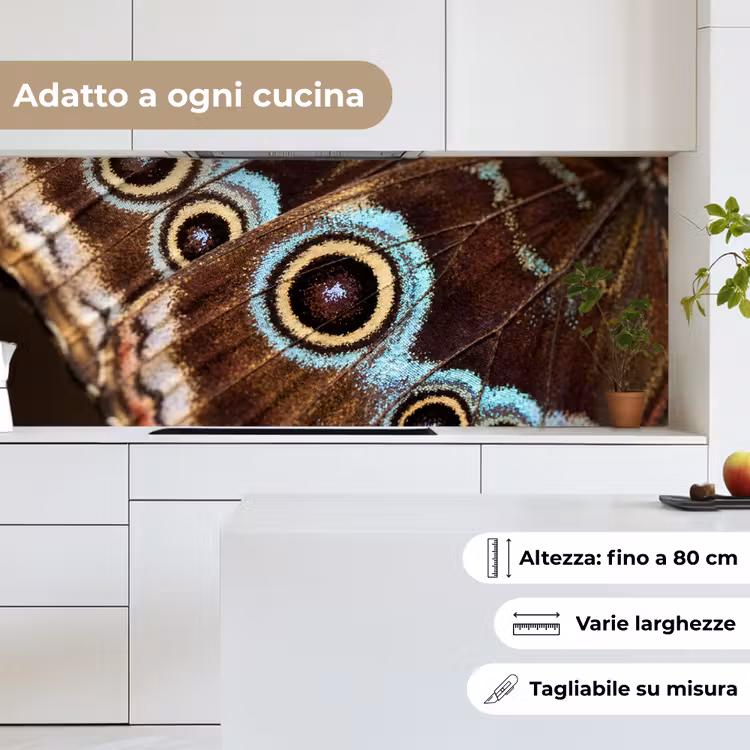 Schienale cucina - Ali - Farfalla - Blu — 7