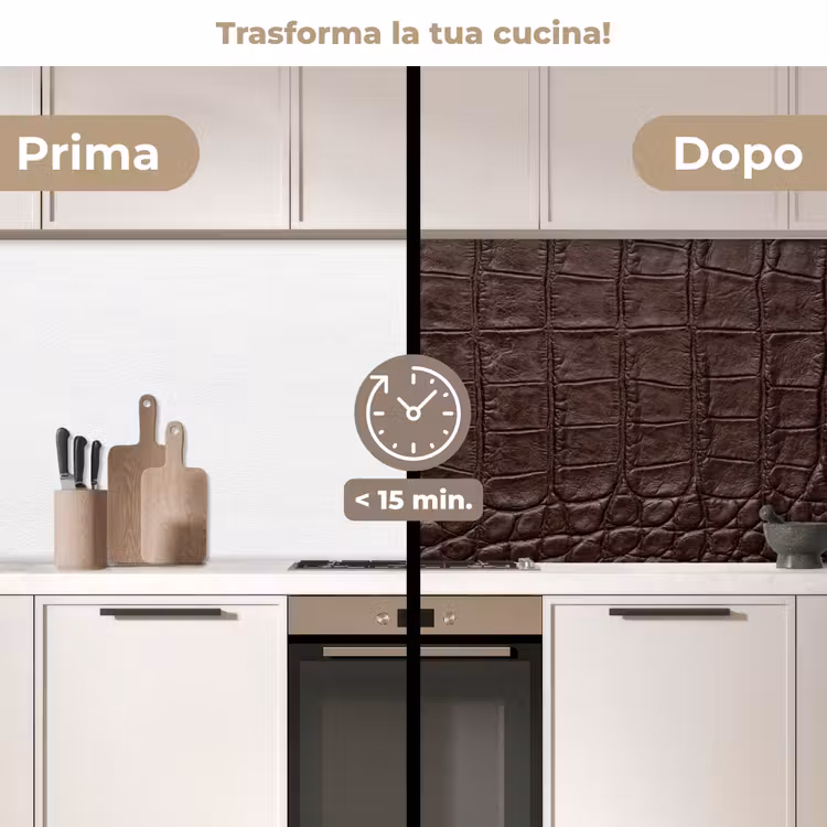 Schienale cucina - Coccodrillo - Pelle - Marrone — 3