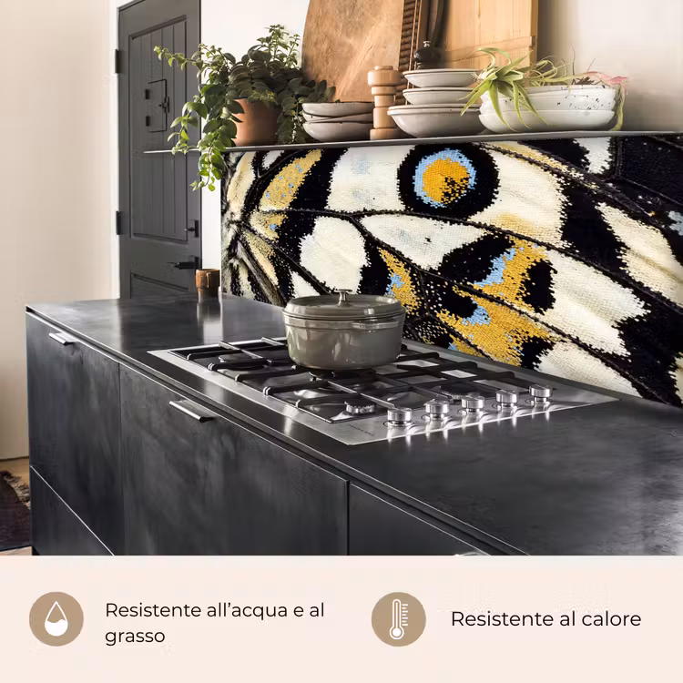 Schienale cucina - Farfalla - Ala - Giallo — 5