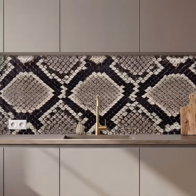 Schienale cucina - Pelle di serpente - Fantasia - Beige — 1