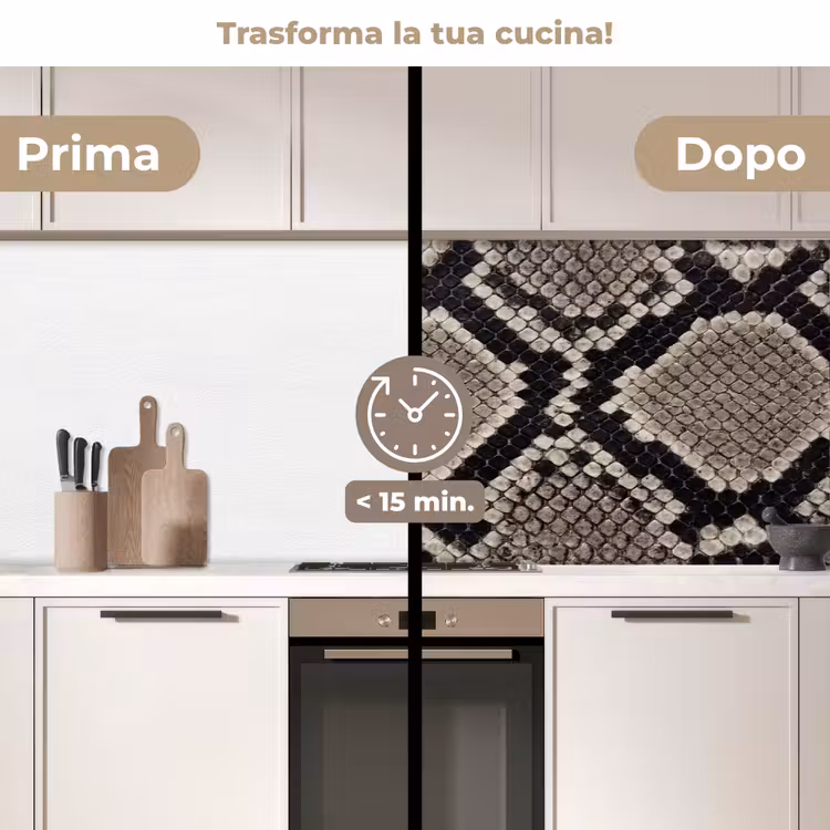 Schienale cucina - Pelle di serpente - Fantasia - Beige — 3