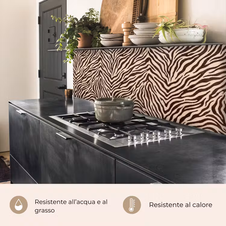 Schienale cucina - Zebra - Strisce - Marrone — 5