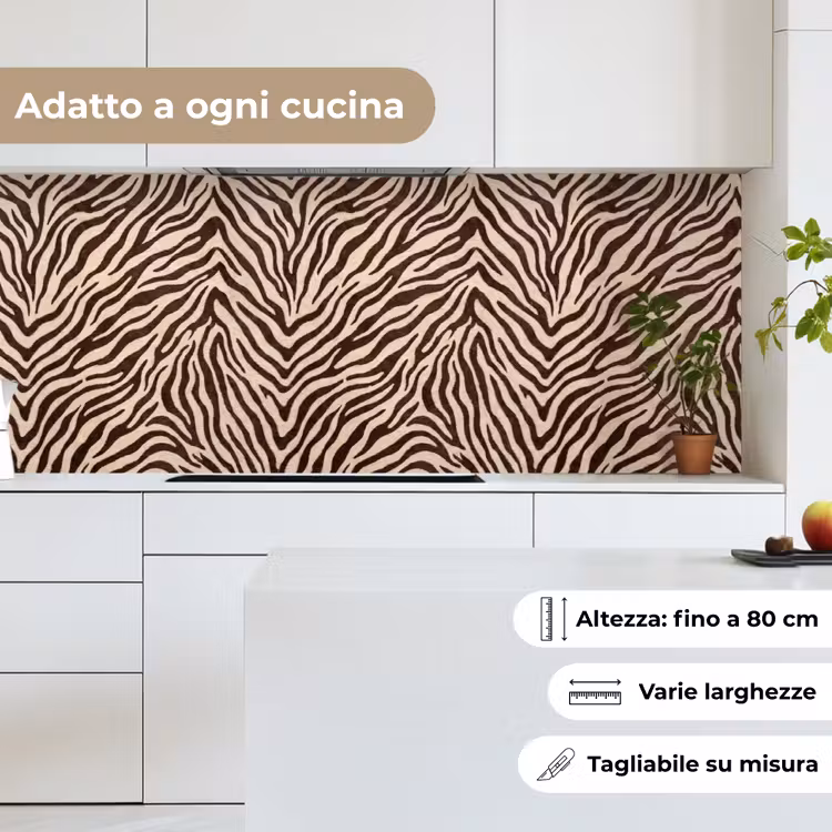 Schienale cucina - Zebra - Strisce - Marrone — 7