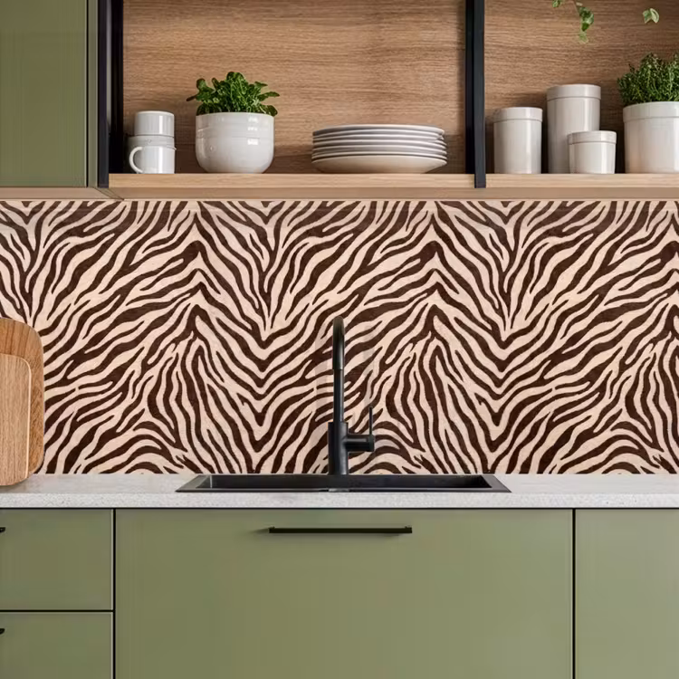 Schienale cucina - Zebra - Strisce - Marrone — 8