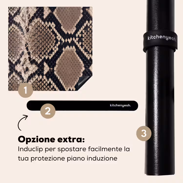 Protezione piano induzione - Stampa serpente - Pitone - Marrone — 8