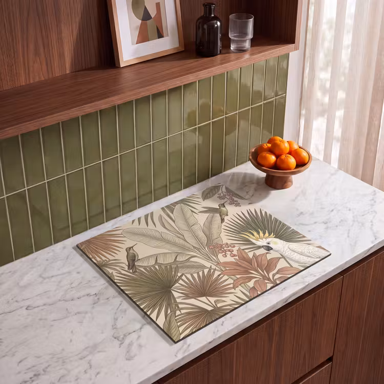 Protezione piano induzione - Tropicale - Uccelli - Beige — 4