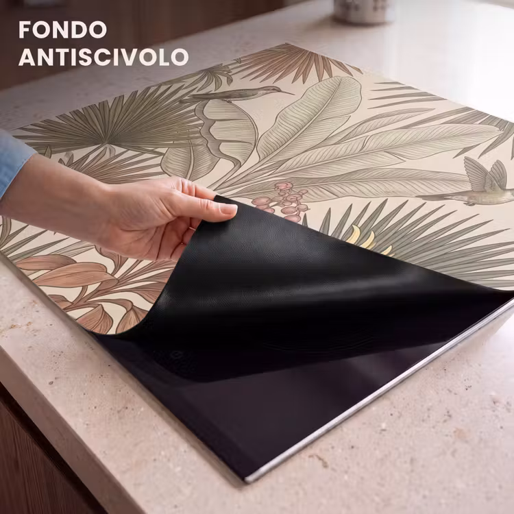 Protezione piano induzione - Tropicale - Uccelli - Beige — 6
