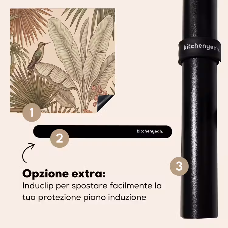 Protezione piano induzione - Tropicale - Uccelli - Beige — 8