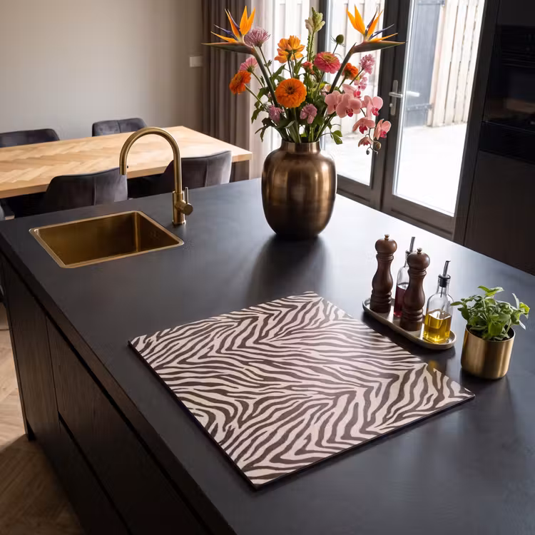 Protezione piano induzione - Zebra - Strisce - Marrone — 2