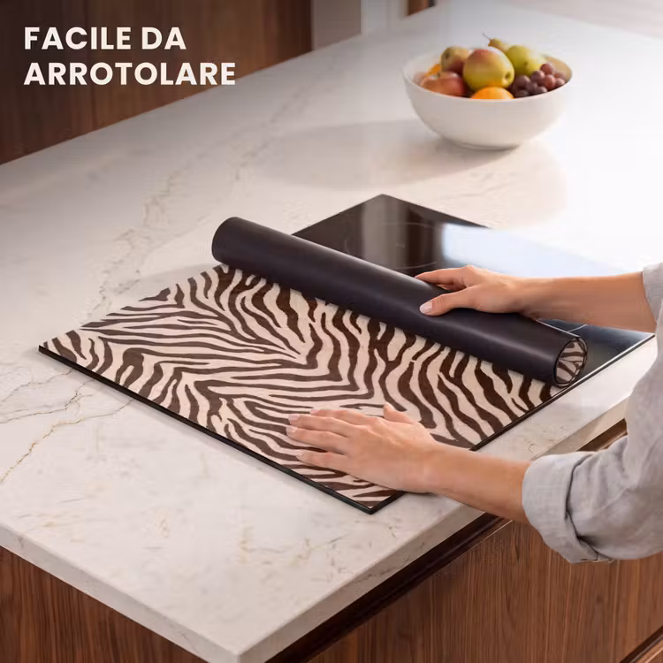 Protezione piano induzione - Zebra - Strisce - Marrone — 7