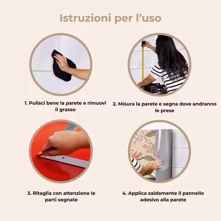 Schienale cucina - Fiori - Motivo - Beige — 9