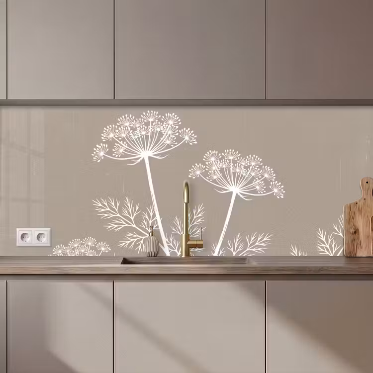 Schienale cucina - Grafica - Flutesweed - Taupe — 1