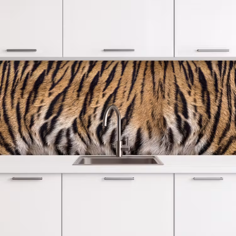 Schienale cucina - Pelliccia di tigre - Classica - Nero — 4
