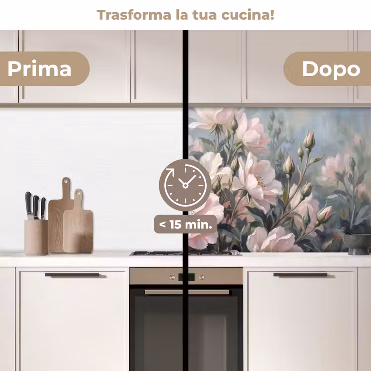 Schienale cucina - Rose - Illustrazione - Rosa — 3