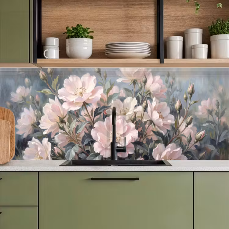 Schienale cucina - Rose - Illustrazione - Rosa — 8