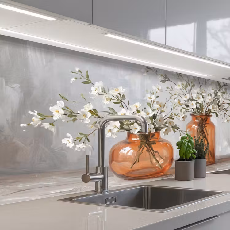 Schienale cucina - Vasi - Fiori - Arancione — 2