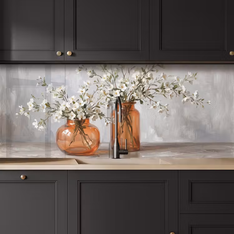 Schienale cucina - Vasi - Fiori - Arancione — 6