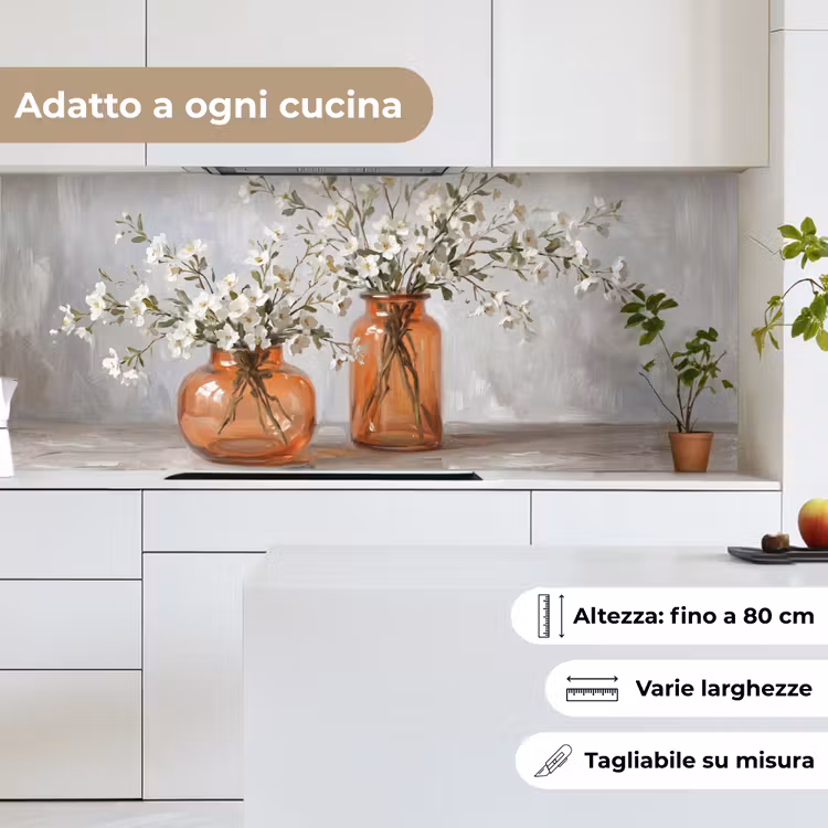 Schienale cucina - Vasi - Fiori - Arancione — 7