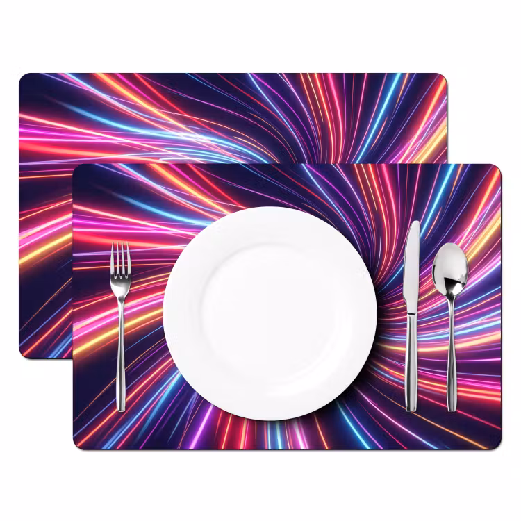 Tovaglietta – 6 pezzi - Astratto - Vortice - Futuristico - Neon — 2