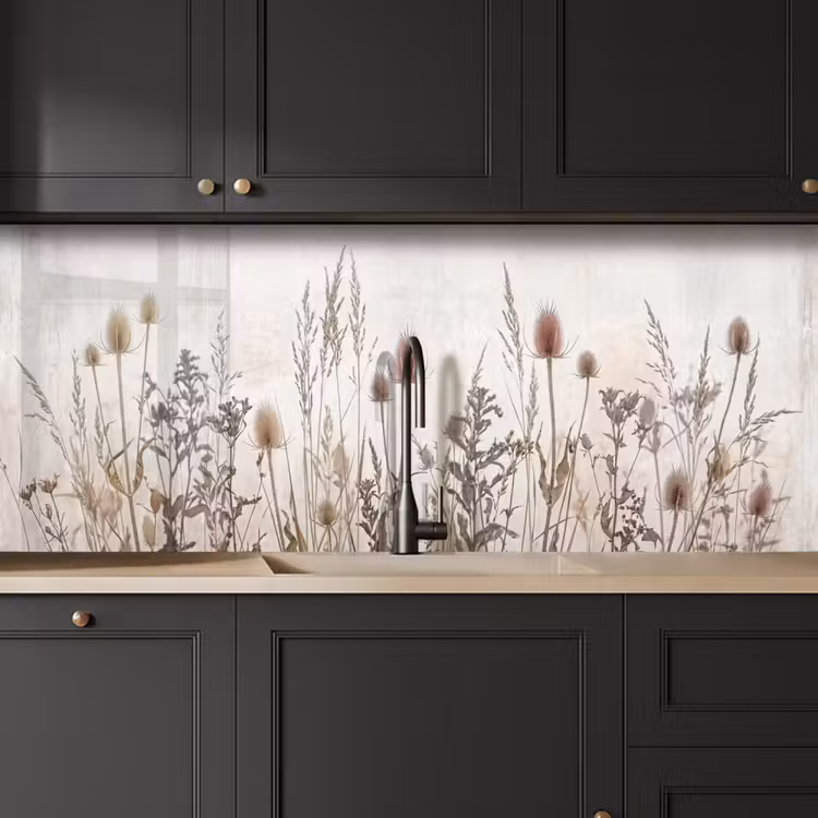 Schienale cucina - Fiori di campo - Design - Seppia — 6