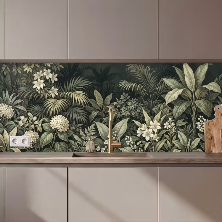 Schienale cucina - Giungla - Foglie - Botanico - Verde — 1