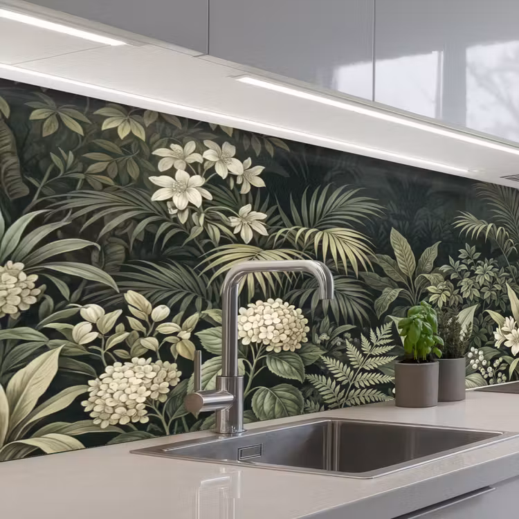 Schienale cucina - Giungla - Foglie - Botanico - Verde — 2
