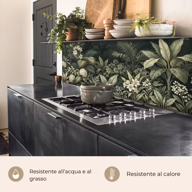 Schienale cucina - Giungla - Foglie - Botanico - Verde — 5