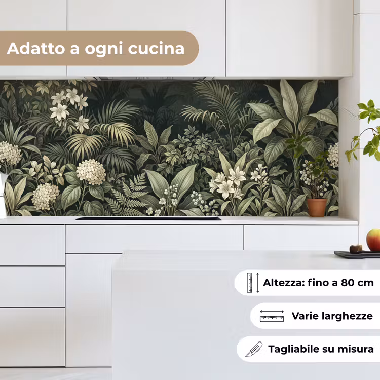 Schienale cucina - Giungla - Foglie - Botanico - Verde — 7