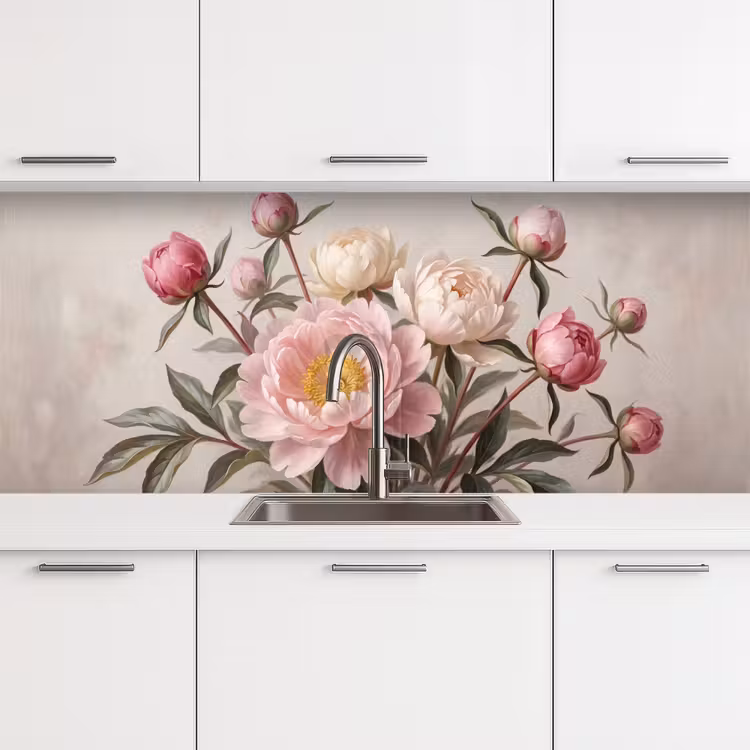 Schienale cucina - Peonie - Bouquet - Rosa — 4