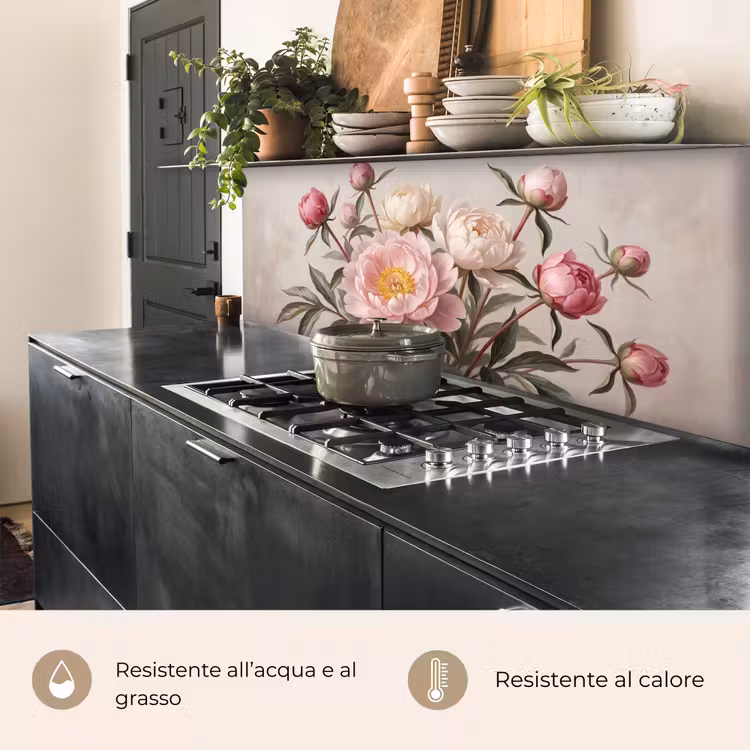 Schienale cucina - Peonie - Bouquet - Rosa — 5