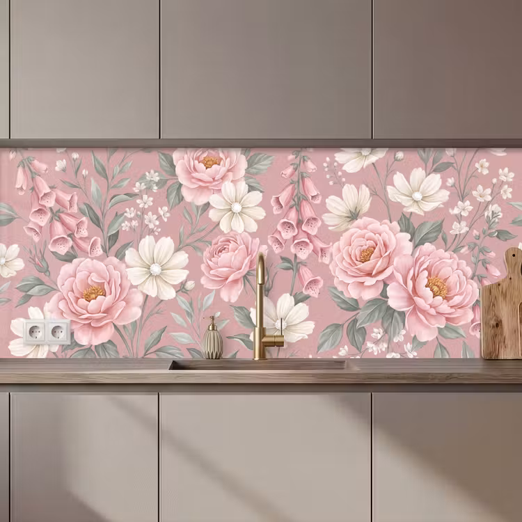 Schienale cucina - Peonie - Foxglove - Rosa — 1