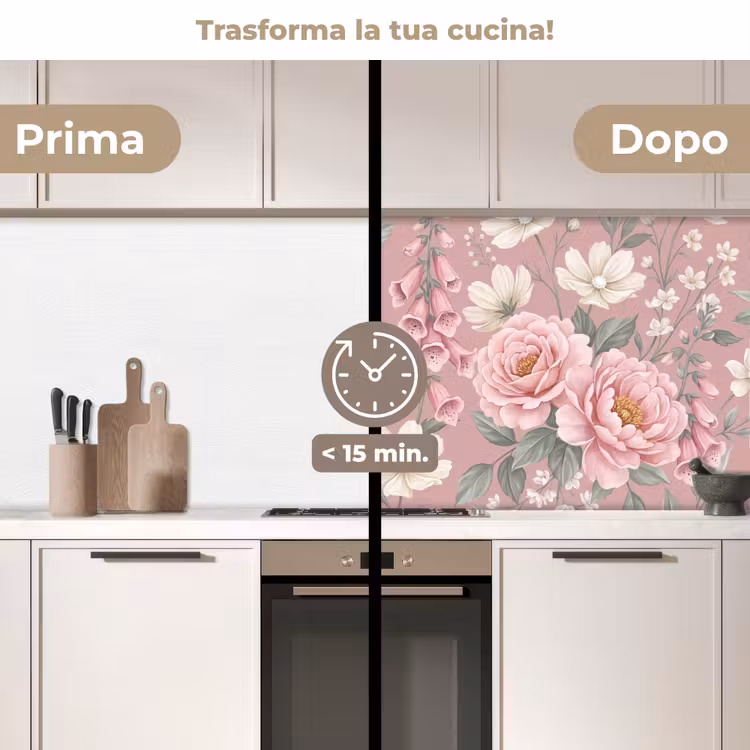 Schienale cucina - Peonie - Foxglove - Rosa — 3