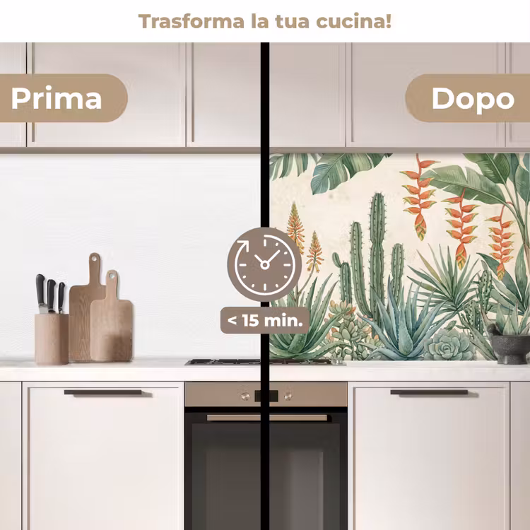 Schienale cucina - Deserto - Piante - Verde — 3
