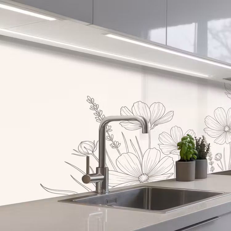 Schienale cucina - Minimalista - Moderno - Floreale - Beige — 2