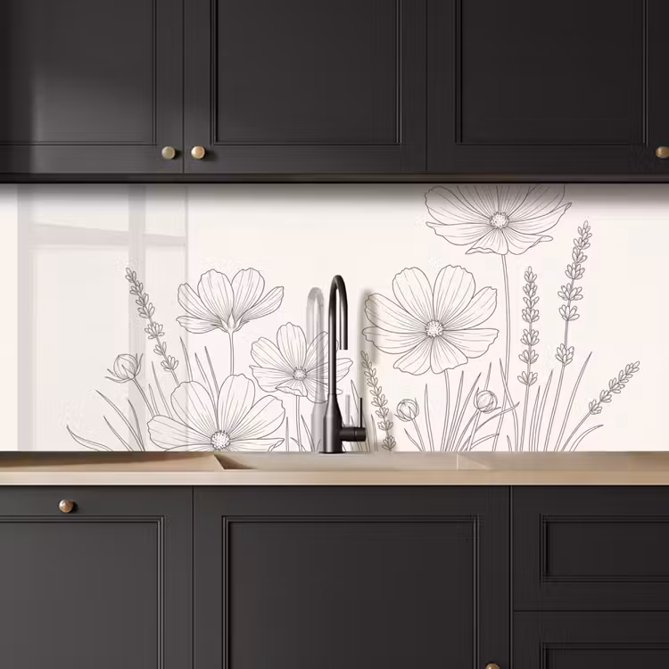 Schienale cucina - Minimalista - Moderno - Floreale - Beige — 6