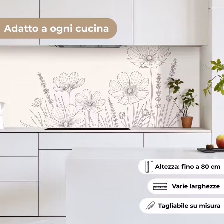 Schienale cucina - Minimalista - Moderno - Floreale - Beige — 7
