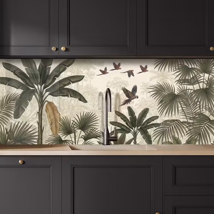 Schienale cucina - Pappagalli - Giungla - Tropicale - Verde — 6