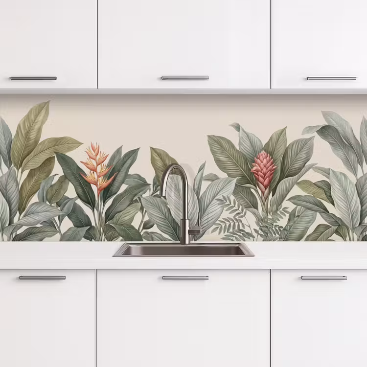 Schienale cucina - Tropicale - Piante - Moderno - Verde — 4