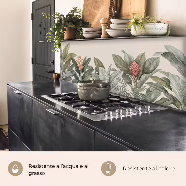 Schienale cucina - Tropicale - Piante - Moderno - Verde — 5