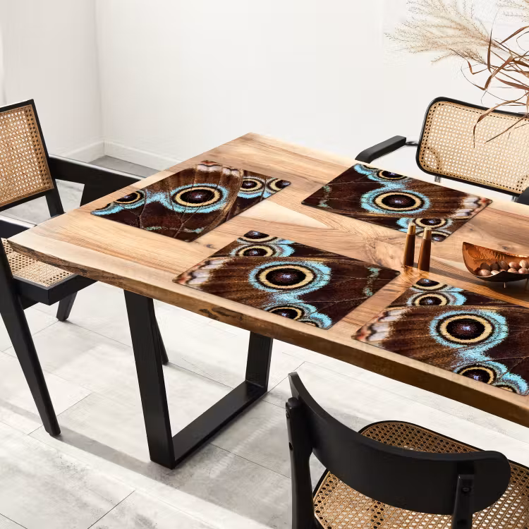 Tovaglietta – 6 pezzi - Ali - Farfalla - Blu — 4