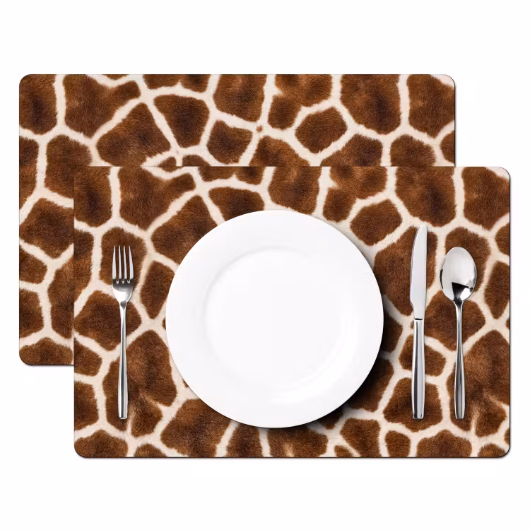 Tovaglietta – 6 pezzi - Giraffa - Cappotto - Classico - Marrone — 2