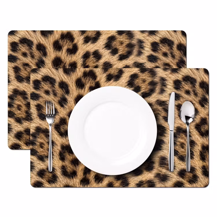 Tovaglietta – 6 pezzi - Leopardo - Cappotto - Classico - Marrone — 2