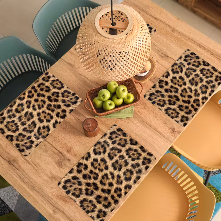 Tovaglietta – 6 pezzi - Leopardo - Cappotto - Classico - Marrone — 3