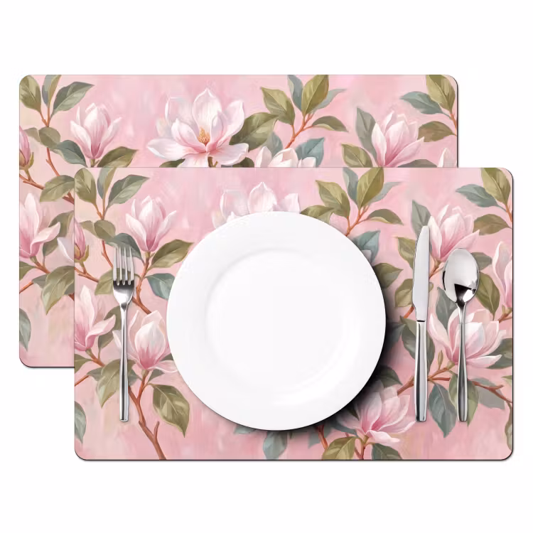Tovaglietta – 6 pezzi - Magnolie - Motivo - Rosa — 2
