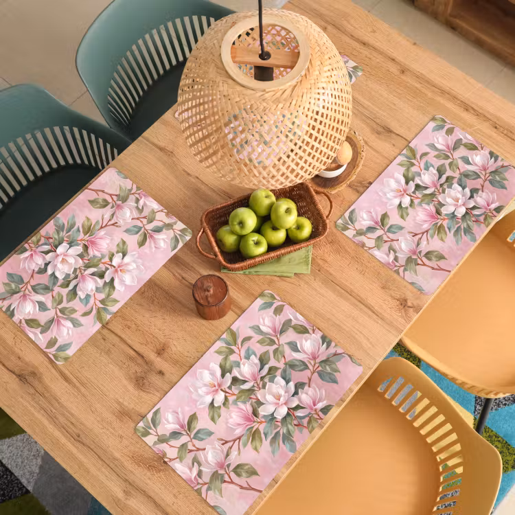 Tovaglietta – 6 pezzi - Magnolie - Motivo - Rosa — 3