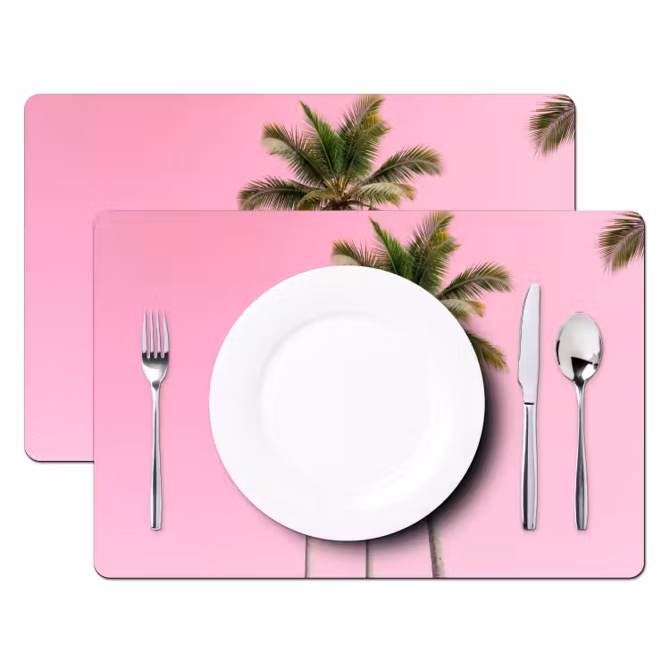 Tovaglietta – 6 pezzi - Palma - Tropicale - Rosa — 2