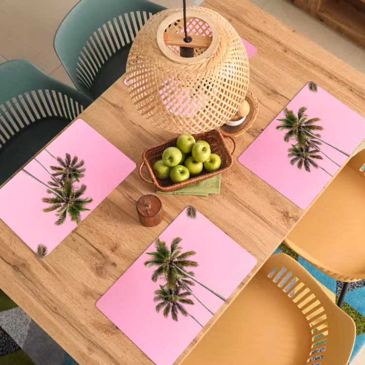 Tovaglietta – 6 pezzi - Palma - Tropicale - Rosa — 3