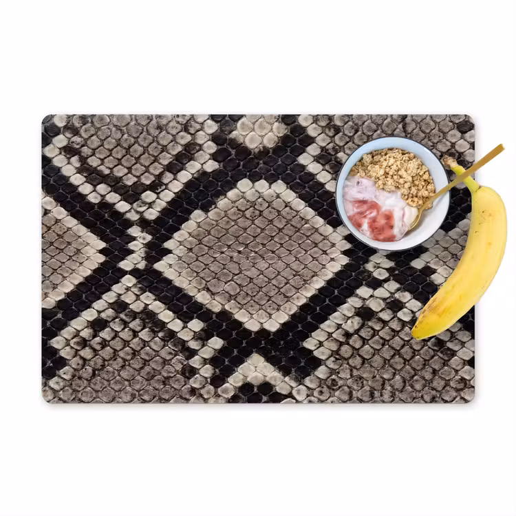 Tovaglietta – 6 pezzi - Pelle di serpente - Fantasia - Beige — 1