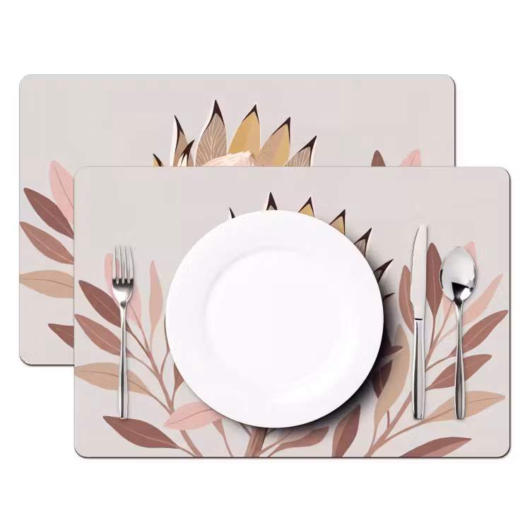 Tovaglietta – 6 pezzi - Protea - Fiore - Botanico - Beige — 2