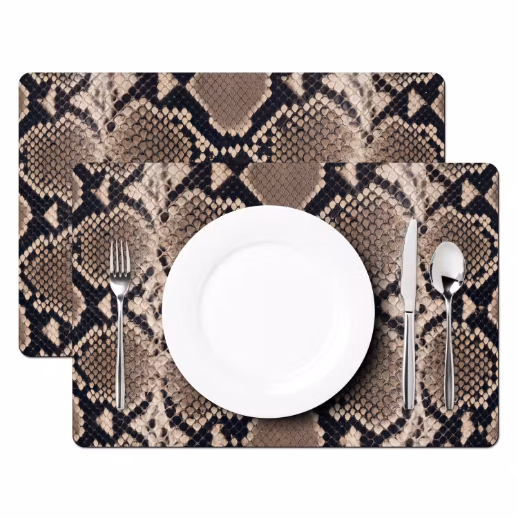 Tovaglietta – 6 pezzi - Stampa serpente - Pitone - Marrone — 2
